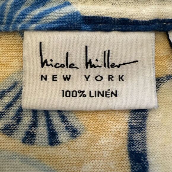 Nicole Miller Beachy Linen Top Sz M Coastal, Summer, Vacation - Picture 6 of 11